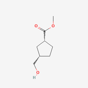 Methyl cis-3-hydroxymethylcyclopentane-1-carboxylate chemical structure (CAS 58240-93-0)