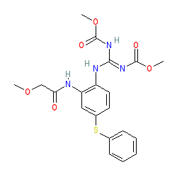 N-(((2-(2-MEthoxyacetamido)-4-(phenylsulfanyl)phenyl)amino)((methoxycarbonyl)imino)methyl)carbamate chemical structure (CAS 58306-30-2)