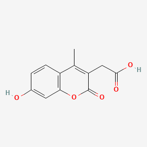 2-(7-Hydroxy-4-methyl-2-oxo-2H-chromen-3-yl)acetic acid chemical structure (CAS 5852-10-8)