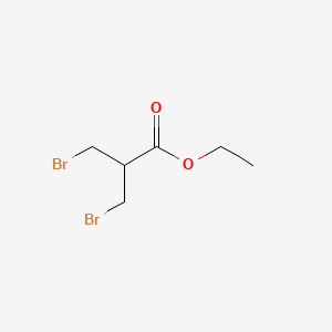 Ethyl 3-bromo-2-(bromomethyl)propanoate chemical structure (CAS 58539-11-0)