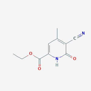 Ethyl 5-cyano-4-methyl-6-oxo-1,6-dihydropyridine-2-carboxylate chemical structure (CAS 58610-61-0)