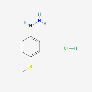 (4-(Methylthio)phenyl)hydrazine hydrochloride chemical structure (CAS 58626-97-4)