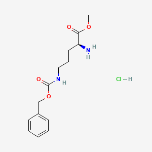 (S)-Methyl 2-amino-5-(((benzyloxy)carbonyl)amino)pentanoate hydrochloride chemical structure (CAS 5874-75-9)