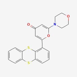 2-Morpholino-6-(thianthren-1-yl)-4H-pyran-4-one chemical structure (CAS 587871-26-9)
