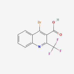 4-Bromo-2-(trifluoromethyl)quinoline-3-carboxylic acid chemical structure (CAS 587886-11-1)