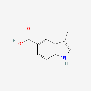 3-Methyl-1H-indole-5-carboxylic acid chemical structure (CAS 588688-44-2)