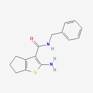 2-Amino-N-benzyl-5,6-dihydro-4H-cyclopenta[b]thiophene-3-carboxamide chemical structure (CAS 588692-41-5)