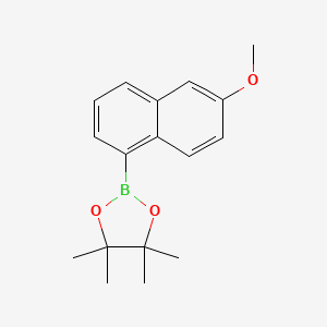 2-(6-Methoxynaphthalen-1-yl)-4,4,5,5-tetramethyl-1,3,2-dioxaborolane chemical structure (CAS 588717-94-6)