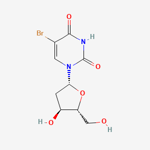 5-Bromo-1-((2R,4S,5R)-4-hydroxy-5-(hydroxymethyl)tetrahydrofuran-2-yl)pyrimidine-2,4(1H,3H)-dione chemical structure (CAS 59-14-3)
