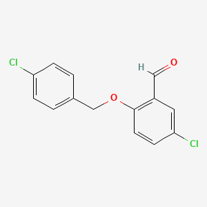 5-Chloro-2-((4-chlorobenzyl)oxy)benzaldehyde chemical structure (CAS 590360-27-3)