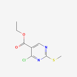 Ethyl 4-chloro-2-(methylthio)pyrimidine-5-carboxylate chemical structure (CAS 5909-24-0)