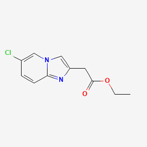 Ethyl 2-(6-chloroimidazo[1,2-a]pyridin-2-yl)acetate chemical structure (CAS 59128-02-8)