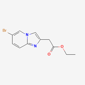 Ethyl 2-(6-bromoimidazo[1,2-a]pyridin-2-yl)acetate chemical structure (CAS 59128-04-0)