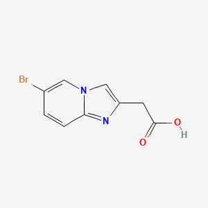 2-(6-Bromoimidazo[1,2-a]pyridin-2-yl)acetic acid chemical structure (CAS 59128-15-3)