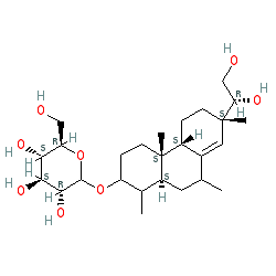 (2R,3R,4S,5S,6R)-2-(((2R,4aS,4bR,7S,10aS)-7-((R)-1,2-Dihydroxyethyl)-1,1,4a,7-tetramethyl-1,2,3,4,4a,4b,5,6,7,9,10,10a-dodecahydrophenanthren-2-yl)oxy)-6-(hydroxymethyl)tetrahydro-2H-pyran-3,4,5-triol chemical structure (CAS 59219-65-7)