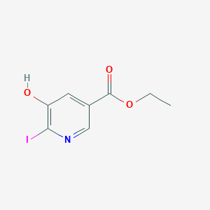 Ethyl 5-hydroxy-6-iodonicotinate chemical structure (CAS 59288-40-3)