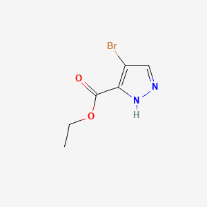 Ethyl 4-bromo-1H-pyrazole-3-carboxylate chemical structure (CAS 5932-34-3)