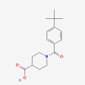 1-(4-(tert-Butyl)benzoyl)piperidine-4-carboxylic acid chemical structure (CAS 593261-87-1)