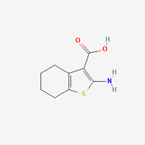 2-Amino-4,5,6,7-tetrahydrobenzo[b]thiophene-3-carboxylic acid chemical structure (CAS 5936-58-3)