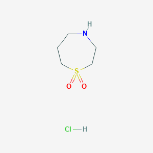 1,4-Thiazepane 1,1-dioxide hydrochloride chemical structure (CAS 595597-04-9)