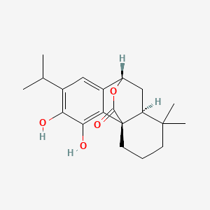 (4aR,9S,10aS)-5,6-Dihydroxy-7-isopropyl-1,1-dimethyl-2,3,4,9,10,10a-hexahydro-1H-9,4a-(epoxymethano)phenanthren-12-one chemical structure (CAS 5957-80-2)