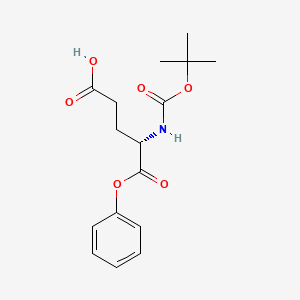 (S)-4-((tert-Butoxycarbonyl)amino)-5-oxo-5-phenoxypentanoic acid chemical structure (CAS 59587-94-9)