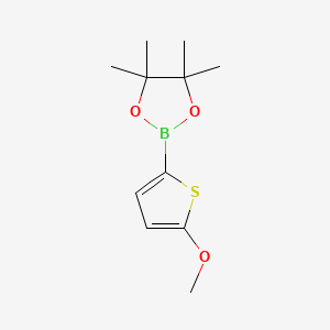 2-(5-Methoxythiophen-2-yl)-4,4,5,5-tetramethyl-1,3,2-dioxaborolane chemical structure (CAS 596819-12-4)
