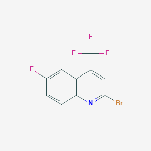 2-Bromo-6-fluoro-4-(trifluoromethyl)quinoline chemical structure (CAS 596845-30-6)