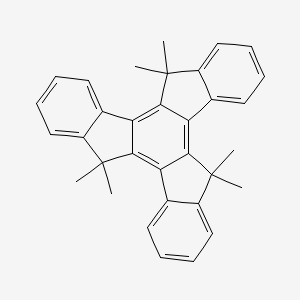 5,5,10,10,15,15-Hexamethyl-10,15-dihydro-5H-diindeno[1,2-a:1',2'-c]fluorene chemical structure (CAS 597554-76-2)