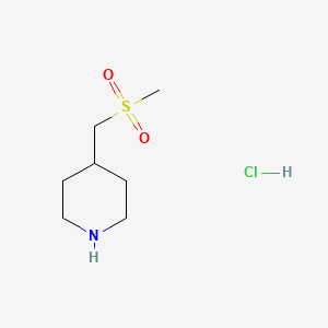 4-((Methylsulfonyl)methyl)piperidine hydrochloride chemical structure (CAS 597563-39-8)