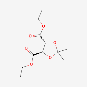 (4R,5R)-Diethyl 2,2-dimethyl-1,3-dioxolane-4,5-dicarboxylate chemical structure (CAS 59779-75-8)