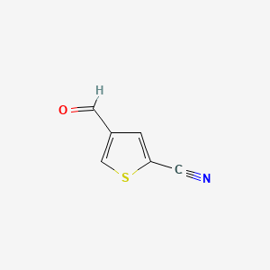 4-Formylthiophene-2-carbonitrile chemical structure (CAS 59786-36-6)