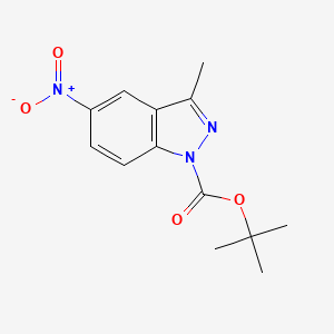 tert-Butyl 3-methyl-5-nitro-1H-indazole-1-carboxylate chemical structure (CAS 599183-33-2)