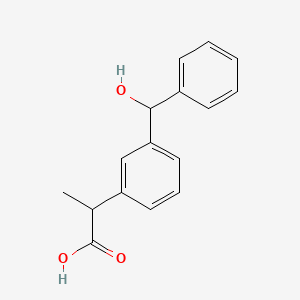 2-(3-(Hydroxy(phenyl)methyl)phenyl)propanoic acid chemical structure (CAS 59960-32-6)
