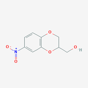 (7-Nitro-2,3-dihydrobenzo[b][1,4]dioxin-2-yl)methanol chemical structure (CAS 59987-31-4)