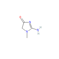 2-Amino-1-methyl-1,5-dihydro-4H-imidazol-4-one chemical structure (CAS 60-27-5)