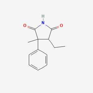 4-Ethyl-3-methyl-3-phenylpyrrolidine-2,5-dione chemical structure (CAS 60-45-7)