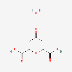 4-Oxo-4H-pyran-2,6-dicarboxylic acid hydrate chemical structure (CAS 6003-94-7)