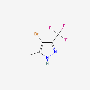 4-Bromo-3-methyl-5-(trifluoromethyl)-1H-pyrazole chemical structure (CAS 60061-68-9)
