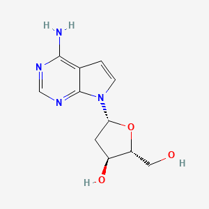 (2R,3S,5R)-5-(4-Amino-7H-pyrrolo[2,3-d]pyrimidin-7-yl)-2-(hydroxymethyl)tetrahydrofuran-3-ol chemical structure (CAS 60129-59-1)