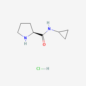 (S)-N-Cyclopropylpyrrolidine-2-carboxamide hydrochloride chemical structure (CAS 60143-28-4)
