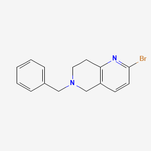 6-Benzyl-2-bromo-5,6,7,8-tetrahydro-1,6-naphthyridine chemical structure (CAS 601514-59-4)