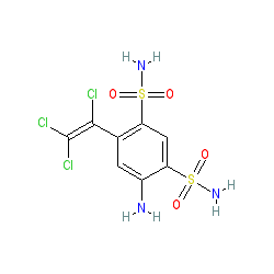 4-Amino-6-(1,2,2-trichlorovinyl)benzene-1,3-disulfonamide chemical structure (CAS 60200-06-8)
