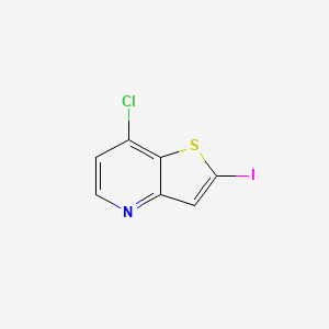 7-Chloro-2-iodothieno[3,2-b]pyridine chemical structure (CAS 602303-26-4)