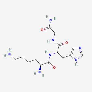 (S)-2,6-Diamino-N-((S)-1-((2-amino-2-oxoethyl)amino)-3-(1H-imidazol-4-yl)-1-oxopropan-2-yl)hexanamide chemical structure (CAS 60267-34-7)