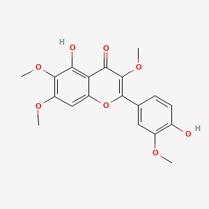 5-Hydroxy-2-(4-hydroxy-3-methoxyphenyl)-3,6,7-trimethoxy-4H-chromen-4-one chemical structure (CAS 603-56-5)