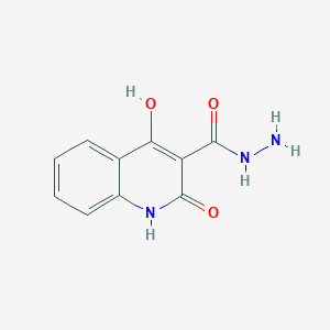 4-Hydroxy-2-oxo-1,2-dihydroquinoline-3-carbohydrazide chemical structure (CAS 60302-87-6)