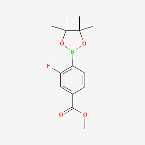 Methyl 3-fluoro-4-(4,4,5,5-tetramethyl-1,3,2-dioxaborolan-2-yl)benzoate chemical structure (CAS 603122-79-8)