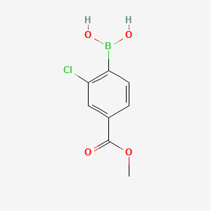 (2-Chloro-4-(methoxycarbonyl)phenyl)boronic acid chemical structure (CAS 603122-80-1)