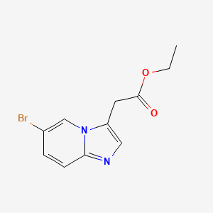 Ethyl 2-(6-bromoimidazo[1,2-a]pyridin-3-yl)acetate chemical structure (CAS 603311-76-8)